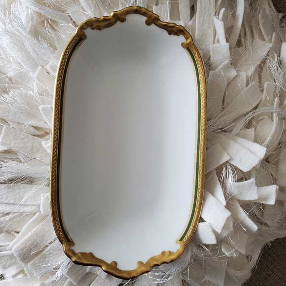 Vienaud Limoges Small Serving Plate with 24kt gold trim modern-looking - Picture 11 of 11